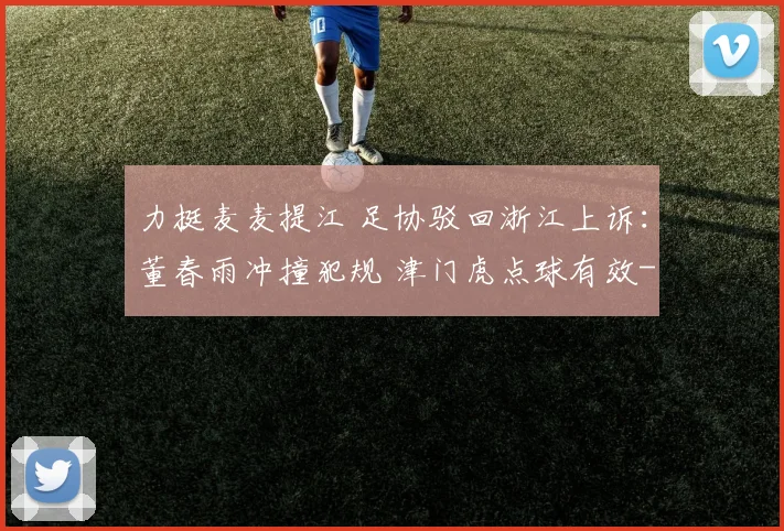 力挺麦麦提江 足协驳回浙江上诉:董春雨冲撞犯规 津门虎点球有效